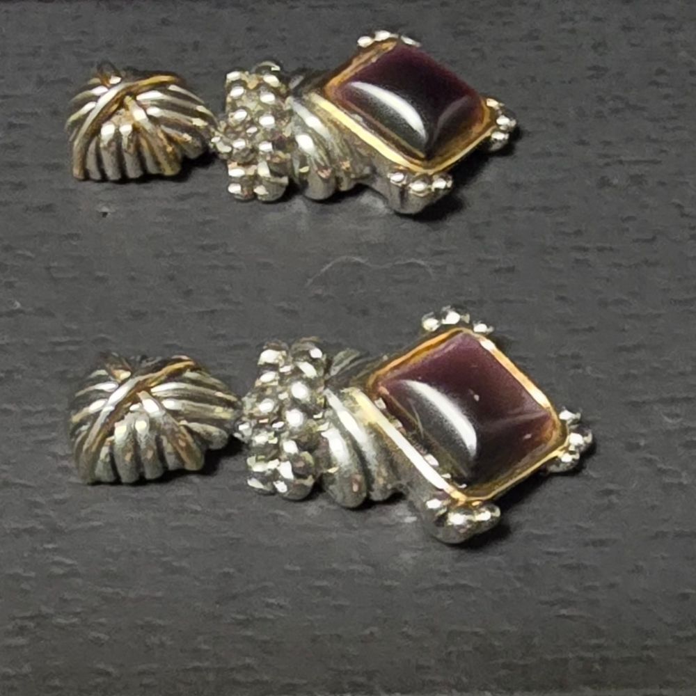 Elegant Silver and Purple Earrings - Picture 4 of 5